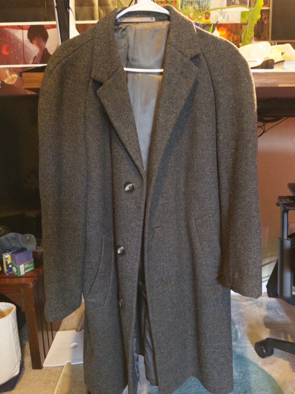 Men's Classic Wool Overcoat - Gray